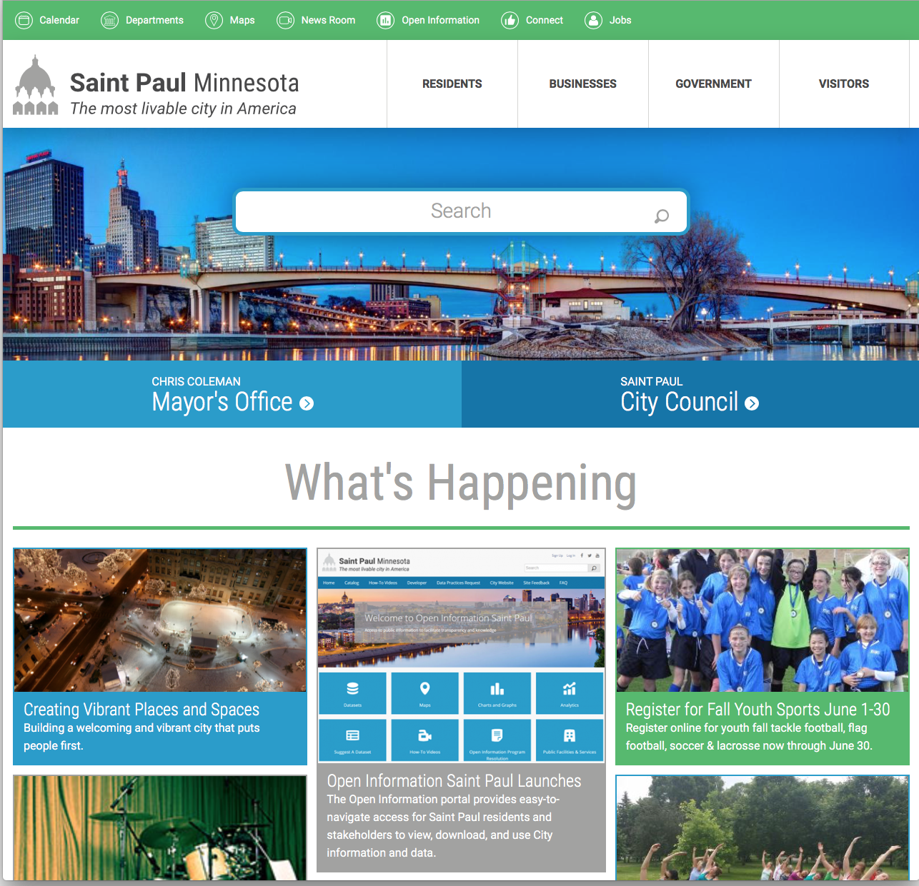 City of Saint Paul Website Desktop Screenshot