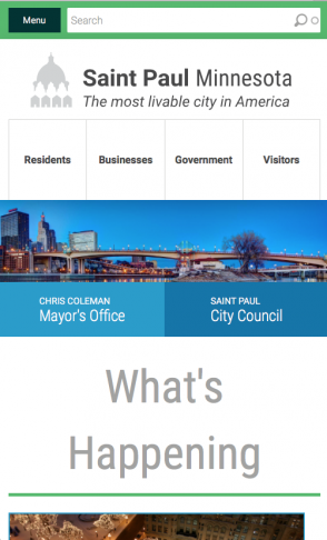City of Saint Paul Website Mobile Screenshot